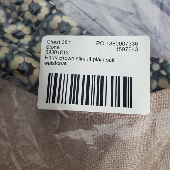 Harry Brown Slim Fit Plain Suit Waistcoat - Picture 4 of 5